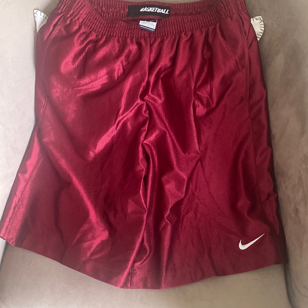 Nike large red basketball shorts mens